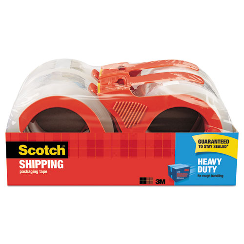 Scotch® 3850 Heavy-Duty Packaging Tape with Dispenser, 3" Core, 1.88" x 54.6 yds, Clear, 4/Pack