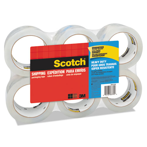 Image of 3850 Heavy-Duty Packaging Tape, 3" Core, 1.88" x 54.6 yds, Clear, 6/Pack