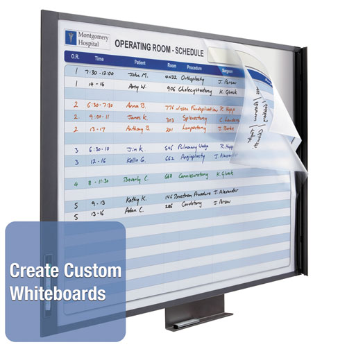 InView Custom Whiteboard, 36 x 24, White/Clear Surface, Graphite Fiberboard Frame