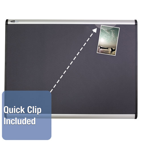 Prestige Plus Magnetic Fabric Bulletin Boards, 72 x 48, Gray Surface, Silver Aluminum Frame