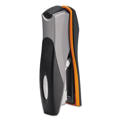 Image of Optima 40 Desktop Stapler, 40-Sheet Capacity, Silver/Black/Orange