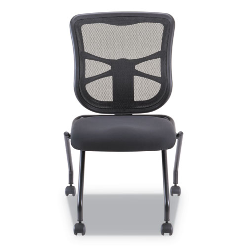 Image of Alera® Elusion Mesh Nesting Chairs, Supports Up To 275 Lb, 18.1" Seat Height, Black Seat, Black Back, Black Base, 2/Carton