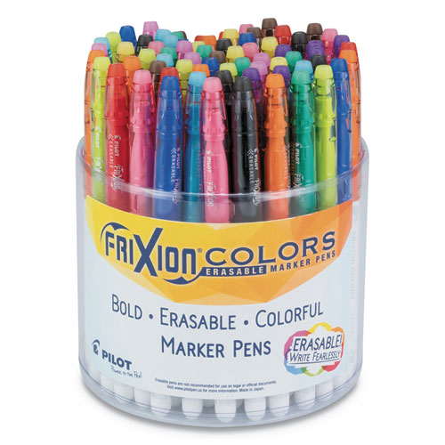 Image of Pilot® Frixion Colors Erasable Porous Point Pen, Stick, Bold 2.5 Mm, Assorted Ink And Barrel Colors, 72/Pack