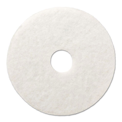 Image of Polishing Floor Pads, 21" Diameter, White, 5/Carton