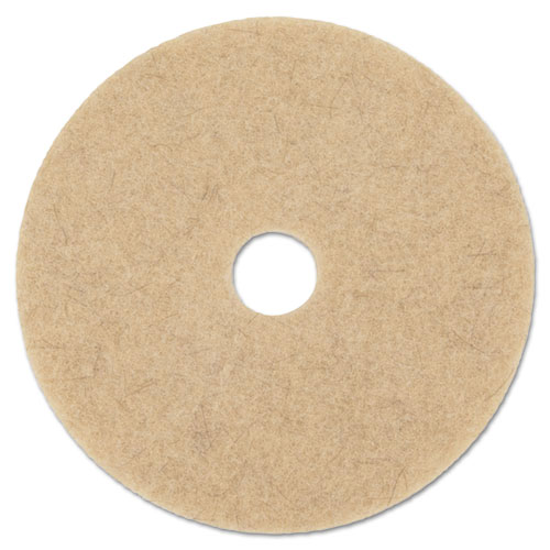 Natural Hog Hair Burnishing Floor Pads, 20" Diameter, Tan, 5/Carton