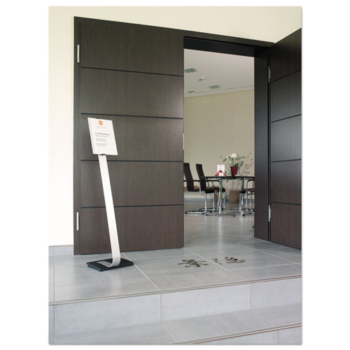 Image of Durable® Info Sign Duo Floor Stand, Letter-Size Inserts, 15 X 46.5, Clear