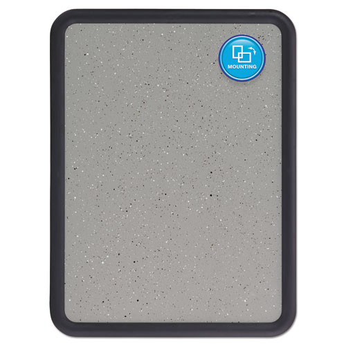Contour Granite Gray Tack Board, 48 X 36, Black Frame