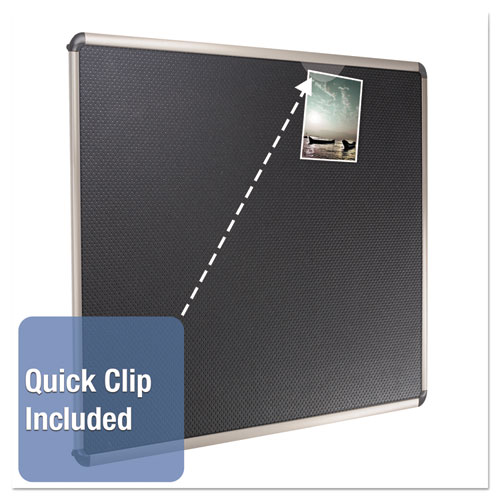 Image of Quartet® Prestige Euro-Style Embossed Foam Bulletin Board, 48 X 34.44, Black Surface, Euro Titanium Aluminum Frame
