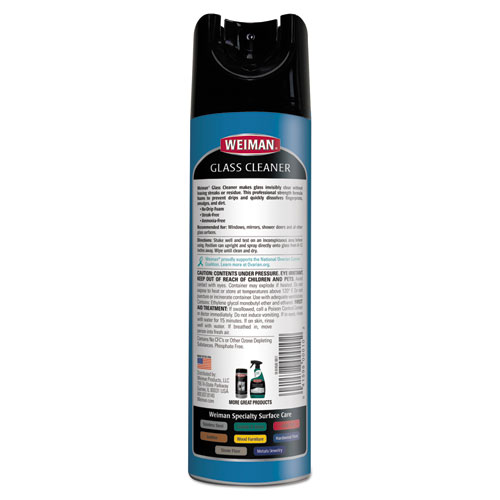 Image of Weiman® Foaming Glass Cleaner, 19 Oz Aerosol Spray Can