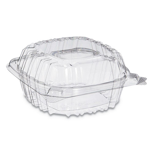 CLEARSEAL HINGED-LID PLASTIC CONTAINERS, 13.8 OZ, CLEAR, 500/CARTON