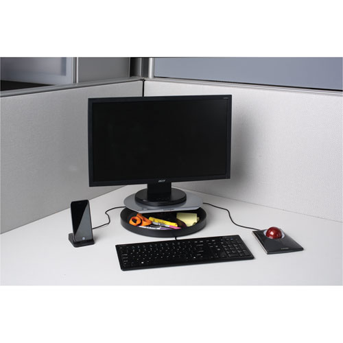 SPIN2 MONITOR STAND WITH SMARTFIT, 14" X 14" X 2.25" TO 3.25", GRAY