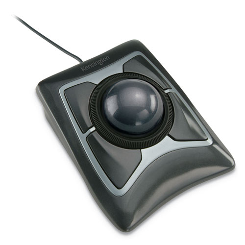 Kensington® Expert Mouse Trackball, USB 2.0, Left/Right Hand Use, Black/Silver