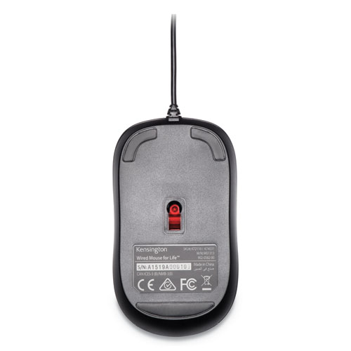 Image of Wired USB Mouse for Life, USB 2.0, Left/Right Hand Use, Black