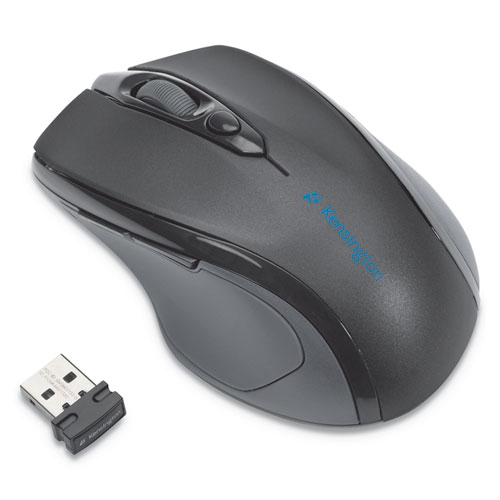 Image of Kensington® Pro Fit Mid-Size Wireless Mouse, 2.4 Ghz Frequency/30 Ft Wireless Range, Right Hand Use, Black