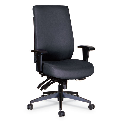 Alera Wrigley Series High Performance High-Back Multifunction Task Chair, Supports 275 lb, 18.7" to 22.24" Seat Height, Black