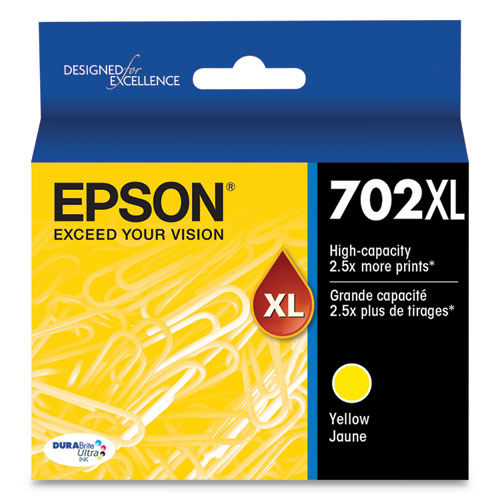 T702XL420-S (702XL) DURABrite Ultra High-Yield Ink, 950 Page-Yield, Yellow