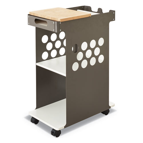 Mini Rolling Storage Cart, 29.75w x 15.75d x 16.5h, White, 200-lb Capacity