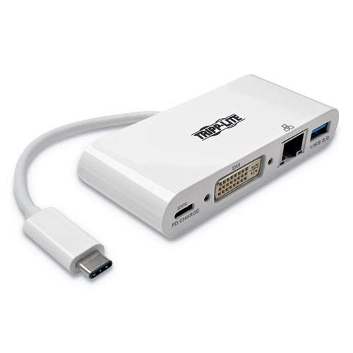 USB 3.1 GEN 1 USB-C TO DVI ADAPTER, USB-A/USB-C PD CHARGING/GIGABIT ETHERNET