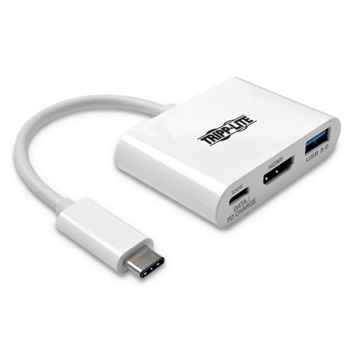 USB 3.1 GEN 1 USB-C TO HDMI 4K ADAPTER, USB-A/USB-C PD CHARGING PORTS
