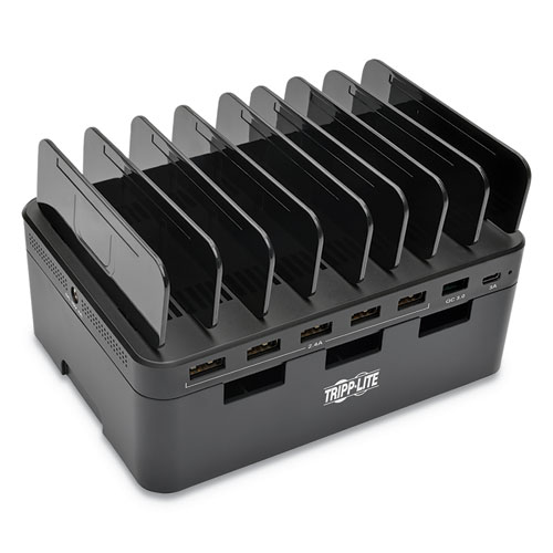 USB Charging Station with Quick Charge 3.0, Holds 7 Devices, Black