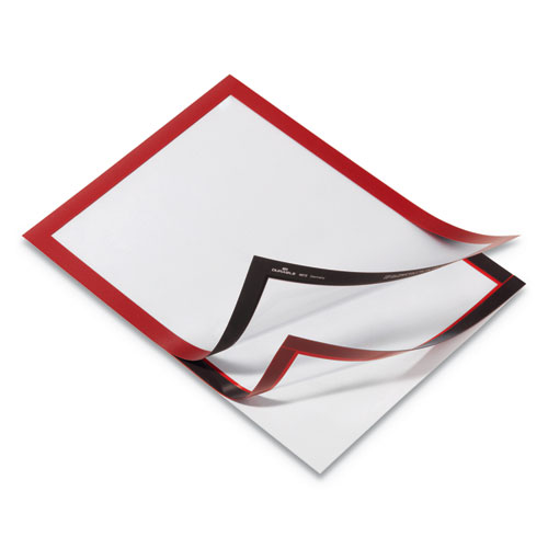 Image of DURAFRAME Sign Holder, 8.5 x 11, Red Frame, 2/Pack