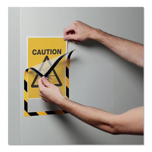 Image of DURAFRAME Security Magnetic Sign Holder, 8.5 x 11, Yellow/Black Frame, 2/Pack