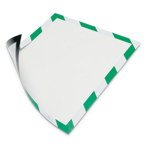 Image of DURAFRAME Security Magnetic Sign Holder, 8.5 x 11, Green/White Frame, 2/Pack