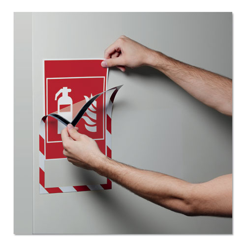 Image of DURAFRAME Security Magnetic Sign Holder, 8.5 x 11, Red/White Frame, 2/Pack