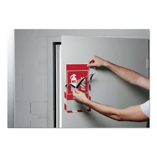 Image of DURAFRAME Security Magnetic Sign Holder, 8.5 x 11, Red/White Frame, 2/Pack