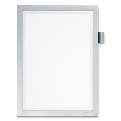 Durable® Duraframe Note Sign Holder, 8.5 X 11, Silver Frame