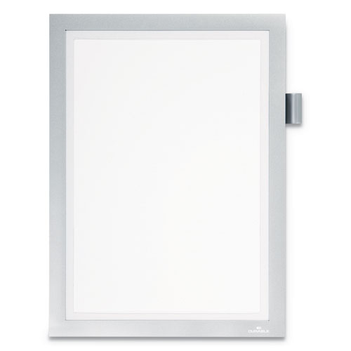 DURAFRAME NOTE SIGN HOLDER, 8 1/2" X 11", SILVER FRAME