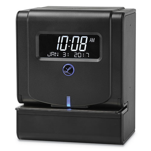 Heavy-Duty Thermal Time Clock, Digital Display, Charcoal