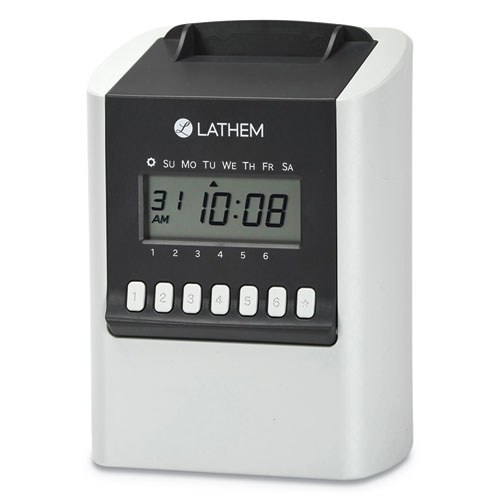 Lathem® Time 700E Calculating Time Clock, Digital Display, White