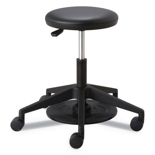 Lab Stool, 24.25 Seat Height, Supports up to 250 lbs., Black Seat/Black Back, Black Base