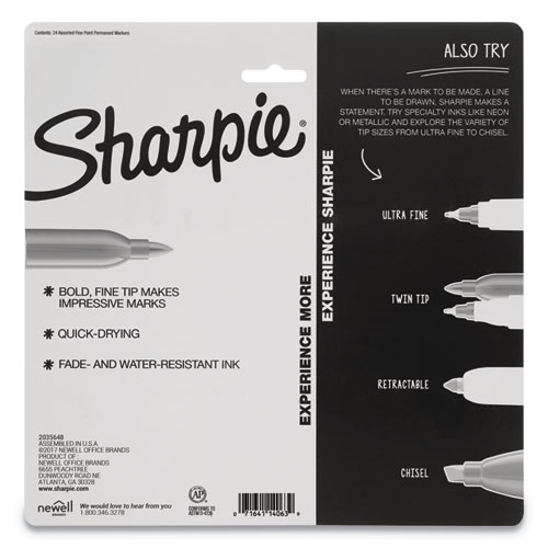Image of Sharpie® Cosmic Color Permanent Markers, Medium Bullet Tip, Assorted Cosmic Colors, 24/Pack