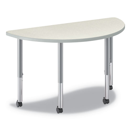 Image of Hon® Build Half Round Shape Table Top, 60W X 30D, Silver Mesh