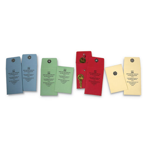 Snap-Lock Vault Key Envelopes, 2.25" x 3.5", Red, 250/Box