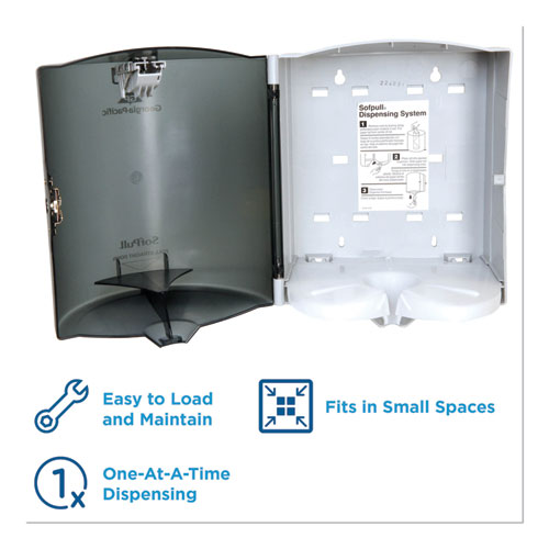 Image of Georgia Pacific® Professional Sofpull Center Pull Hand Towel Dispenser, 9.25 X 8.75 X 11.5, Smoke