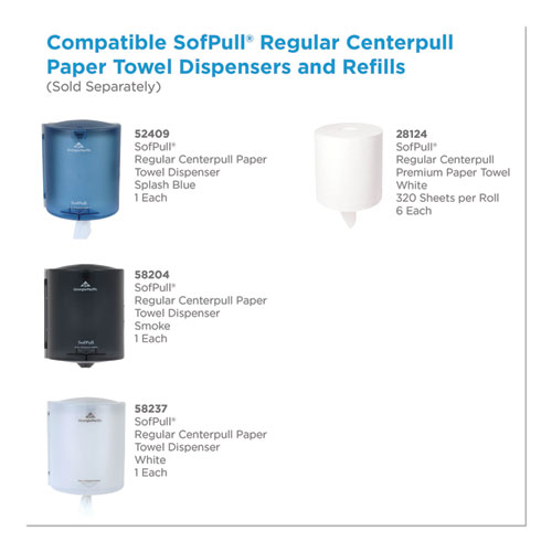 Image of SofPull Center Pull Hand Towel Dispenser, 9.25 x 8.75 x 11.5, Smoke