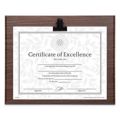 Image of Dax® Plaque With Metal Clip, Wood, 8.5 X 11 Insert, Walnut