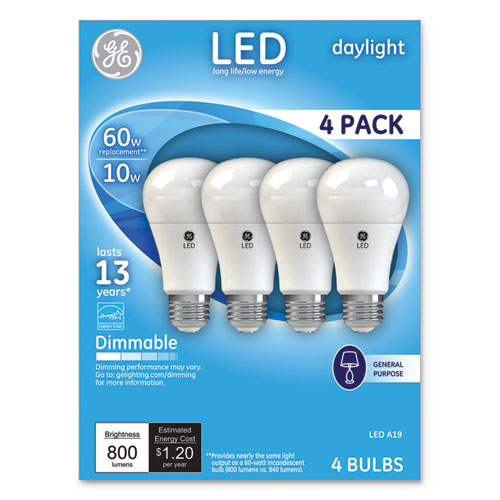 LED Daylight A19 Dimmable Light Bulb GEL67616