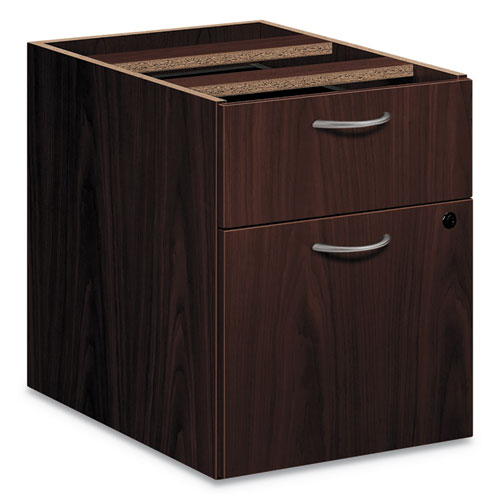 HON® Foundation Hanging 3/4-Height Pedestal File, Left/Right, 2-Drawer: Box/File, Legal/Letter, Mahogany, 15.42 x 20.41 x 20.58