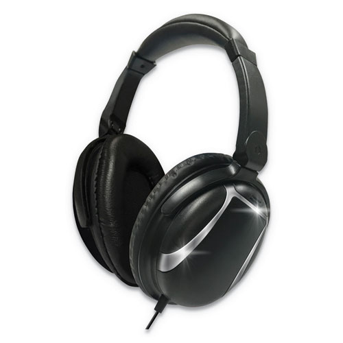 Maxell® Bass 13 Headphone With Mic, 4 Ft Cord, Black