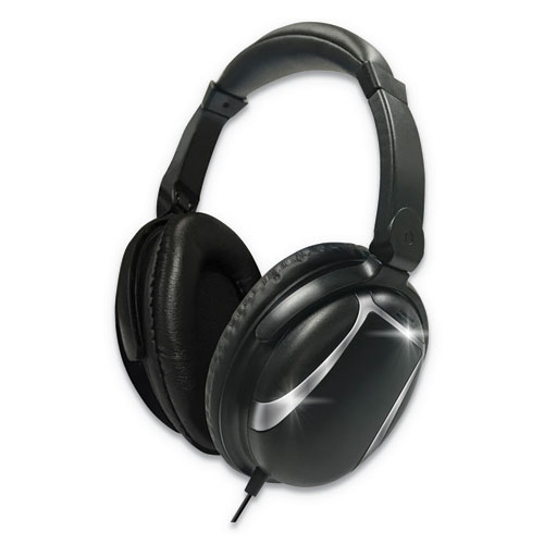 Bass 13 Headphone with Mic, 4 ft Cord, Black - Georgia Industries