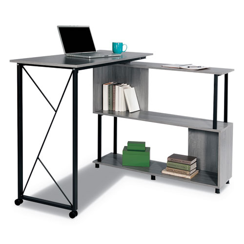 Image of Mood Standing Height Desk, 53.25" x 21.75" x 42.25", Gray