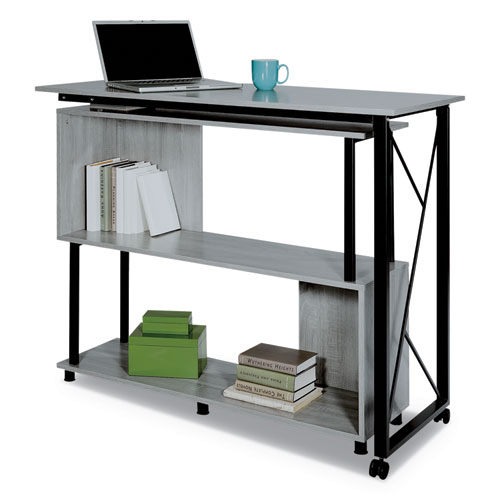 Safco® Mood Standing Height Desk, 53.25" X 21.75" X 42.25", Gray