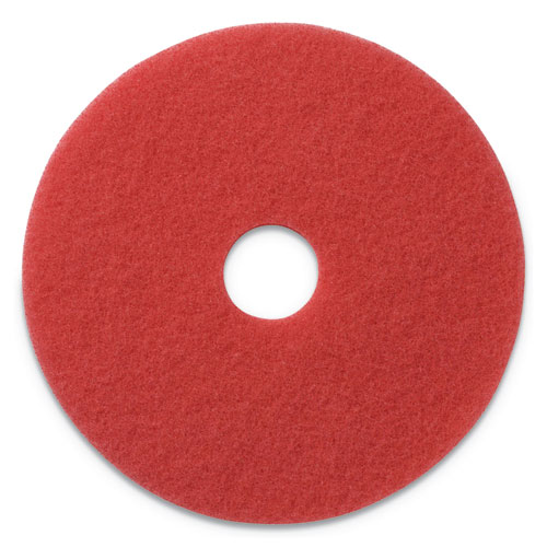 Americo® Buffing Pads, 20" Diameter, Red, 5/Carton