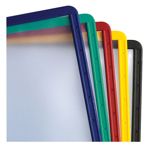 Image of Durable® Sherpa Vario Replacement Panels, 1 Section, Clear Panel Assorted Color Borders, 5/Pack