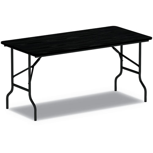 Wood Folding Table, Rectangular, 71.88w x 29.88d x 29.13h, Black