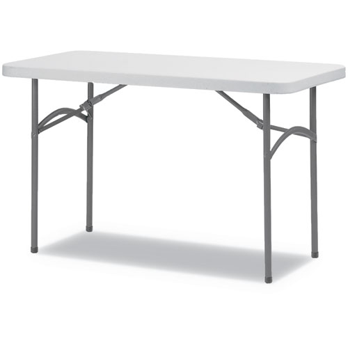 Rectangular Plastic Folding Table, 48w x 24d x 29.25h, Gray